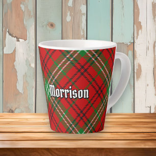 Taza De Café Latte Clan Morrison Red Tartan Latte Mug