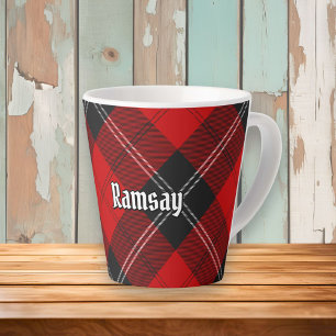 Taza De Café Latte Clan Ramsay Red Tartan