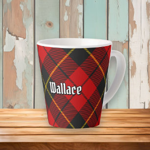 Taza De Café Latte Clan Wallace Tartan Latte Mug