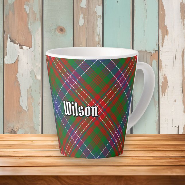 Taza De Café Latte Clan Wilson Modern Tartán (Subido por el creador)