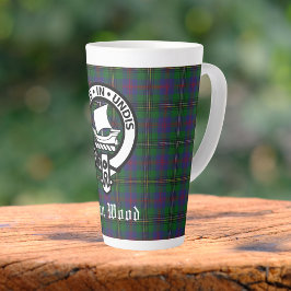 Taza De Café Latte Clan Wood Escudo y Tartán