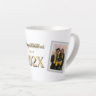 Taza De Café Latte Clase de 202X de graduación con foto personalizabl