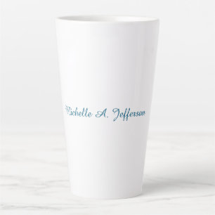 Taza De Café Latte Clásica Creativa de moda Océano Blanco Azul