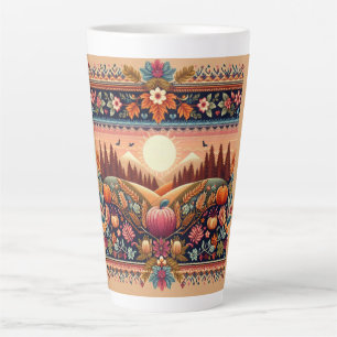 Taza De Café Latte Clásica Fair Isle Fall/Otoño