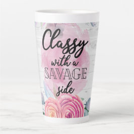 Taza De Café Latte Clásico con un lado salvaje de latte Mug