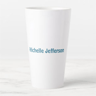 Taza De Café Latte Clásico Creativo Moderno Blanco Azul Oceánico