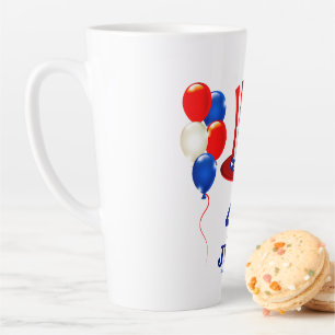 Taza De Café Latte Clásico del Día de la Independencia del 4 de julio