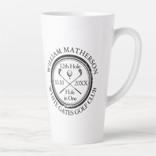 Taza De Café Latte Clásico hoyo en uno de golf personalizado
