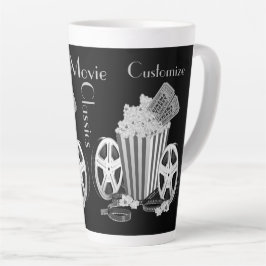Taza De Café Latte Clásicos de cine blanco y negro personalizados