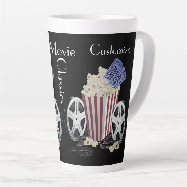 Taza De Café Latte Clásicos de cine personalizados (Ángulo derecho)