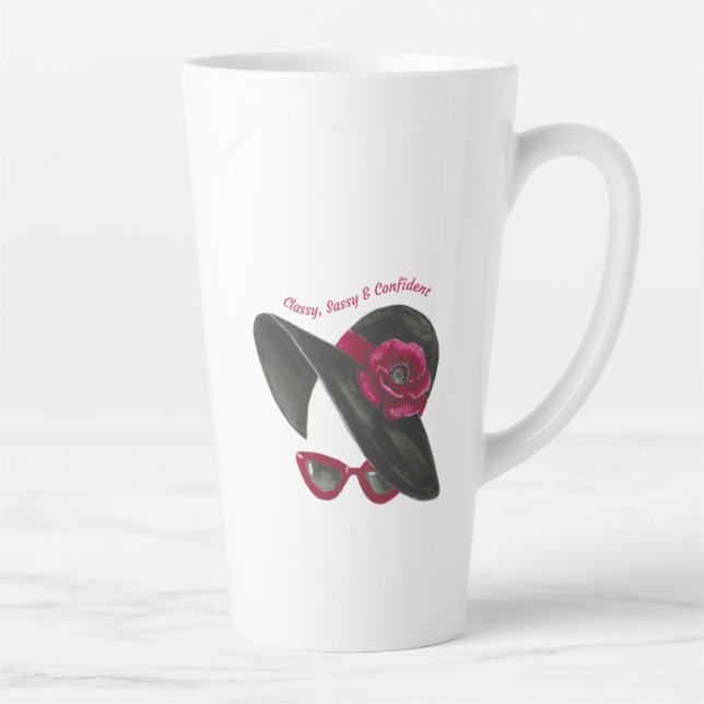 Taza De Café Latte Classy, Sassy, Confident Lady Silouhette (Derecha)