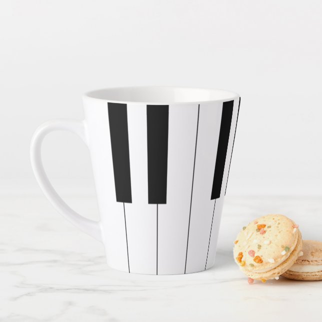 Taza De Café Latte Claves de piano (In situ)