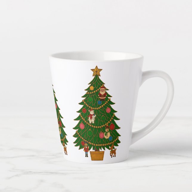 Taza De Café Latte Cloisonne Art Christmas Tree Character Ornaments (Derecha)