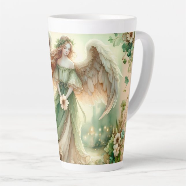 Taza De Café Latte Clover Serenity Angel (Ángulo derecho)
