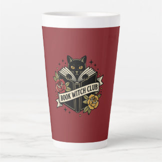 Taza De Café Latte Club de brujas del gato del logotipo del libro