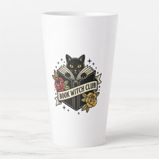 Taza De Café Latte Club de brujas gato logo libro