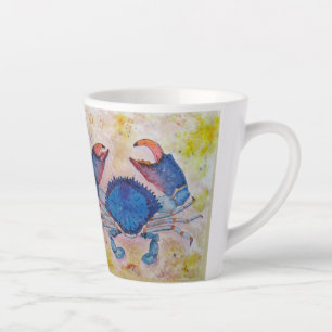 Taza De Café Latte Coastal Blue Crab Latte Mug