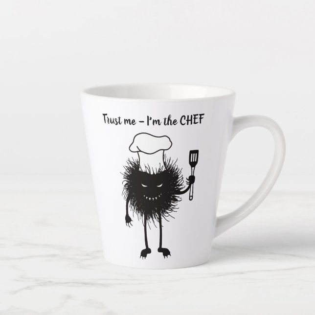 Taza De Café Latte Cocina divertida para el personaje del chef (Derecha)