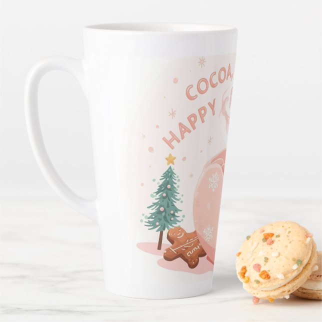 Taza De Café Latte Cocoa, Cookies & Calm – Pastel Christmas CoT-Shirt (In situ)