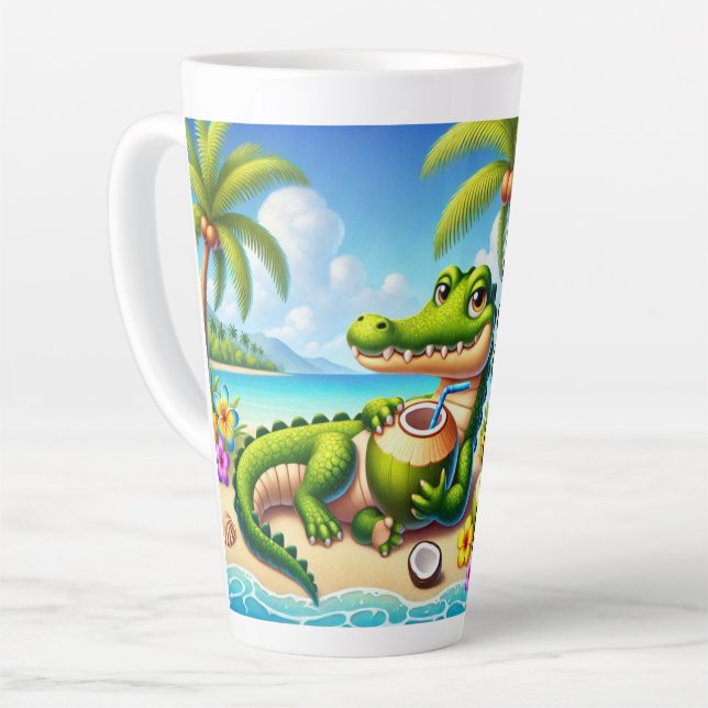 TAZA DE CAFÉ LATTE COCODRILLO CON AGUA DE COCO (Ángulo izquierdo)