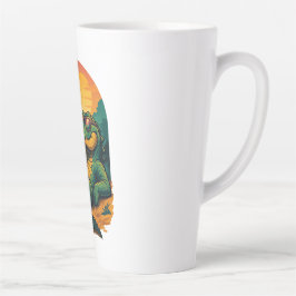 Taza De Café Latte Cocodrilo de verano interminable - Retro