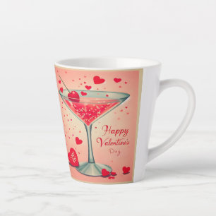 Taza De Café Latte Cóctel de Mid Century Valentine Martini