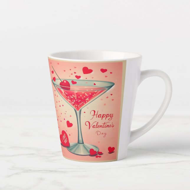 Taza De Café Latte Cóctel de Mid Century Valentine Martini (Derecha)