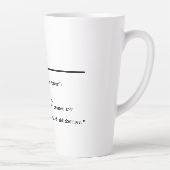 Taza De Café Latte Código de Python - Tu madre era un hámster (Derecha)