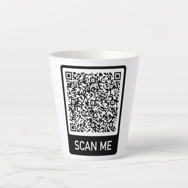 Taza De Café Latte Código QR - Escándame Profesional Personalizado Mo (Anverso)