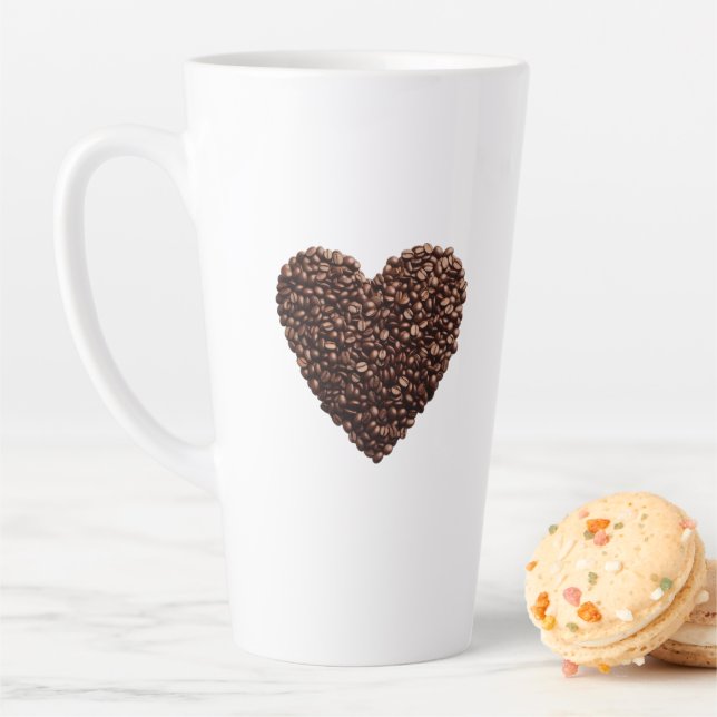 Taza De Café Latte Coffee Bean Heart Latte Mug (In situ)
