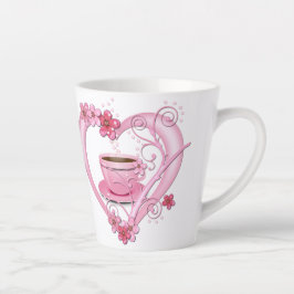 Taza De Café Latte Coffee de amor Flores rosas Corazón
