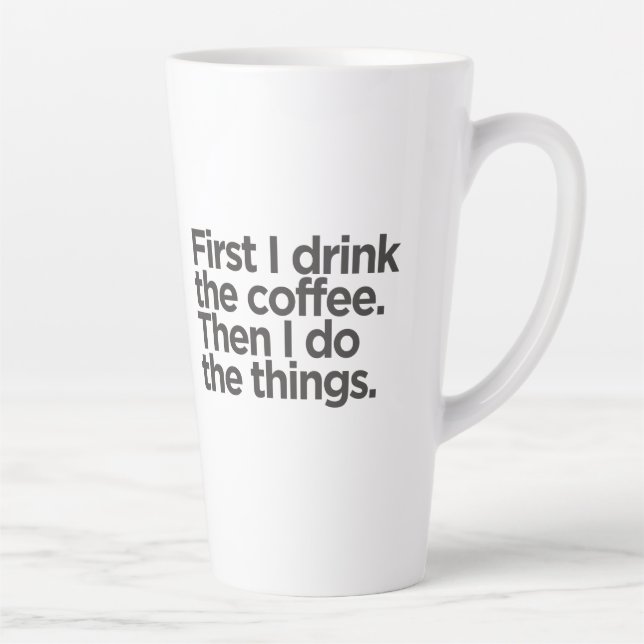 Taza De Café Latte Coffee First Latte Mug (Derecha)