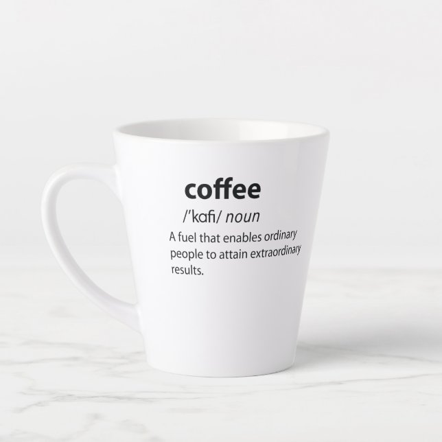Taza De Café Latte Coffee Funny Dictionary Definition (Izquierda)