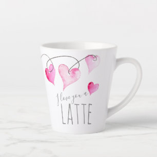 Taza De Café Latte Coffee Lover Día de San Valentín Regalo Corazones