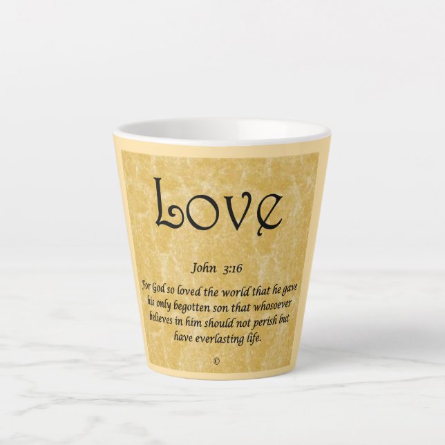 Taza De Café Latte coffee mug-Love 3;16 (Anverso)