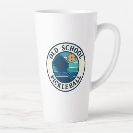 Taza De Café Latte Coffee tall mug Old School Pickleball club logo