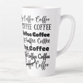 Taza De Café Latte Coffee Word Art Design