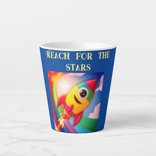Taza De Café Latte Cohete elegante Latte Mug (Anverso)