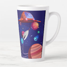 TAZA DE CAFÉ LATTE COHETE ESPACIAL