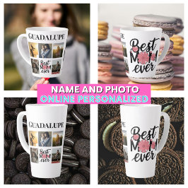 Taza De Café Latte Colage de cinco fotos único para mamá