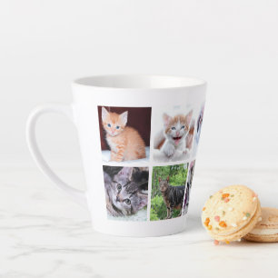 Taza De Café Latte Colage de fotos de mascotas familiares