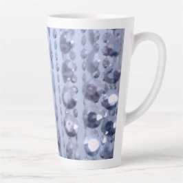 Taza De Café Latte Colas azules Purpurinoso deslumbrantes