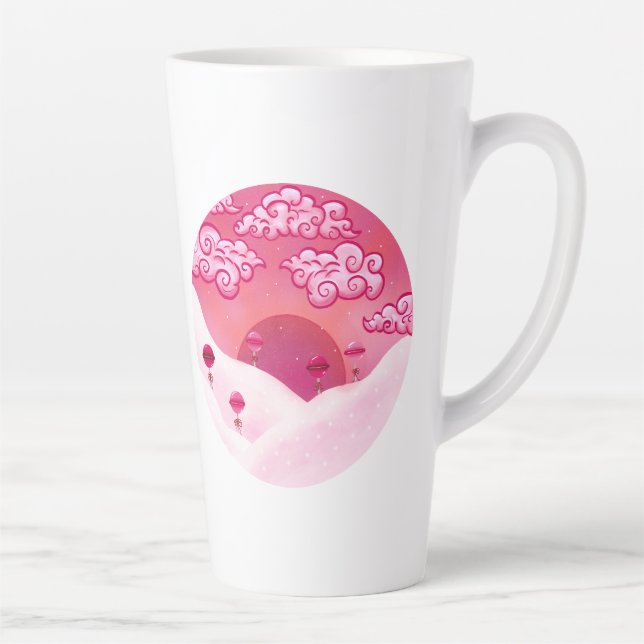 Taza De Café Latte Colas y nubes de bonito (Derecha)