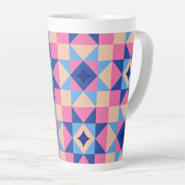 Taza De Café Latte Colcha de bloque de estrellas modernas