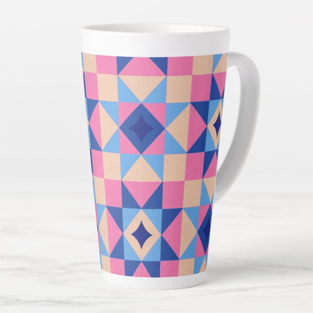 Taza De Café Latte Colcha de bloque de estrellas modernas (Ángulo derecho)