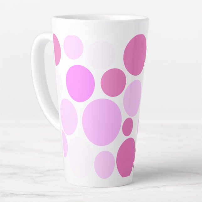 Taza De Café Latte Colección de puntos de bonito en polka (Ángulo izquierdo)
