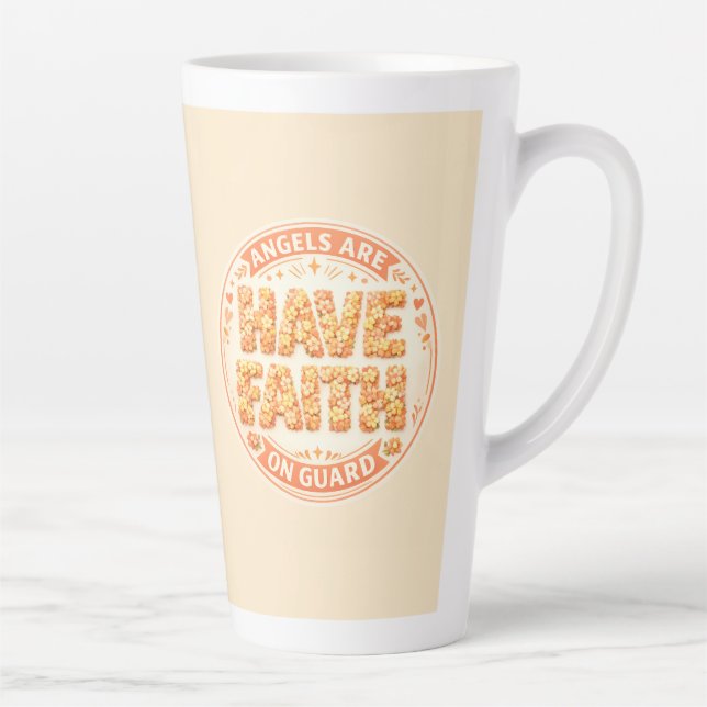 Taza De Café Latte Colección Fe Angélica (Derecha)