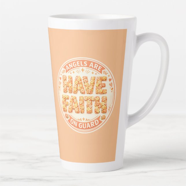 Taza De Café Latte Colección Fe Angelical (Derecha)