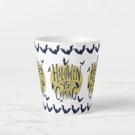 Taza De Café Latte Colección Festiva de Halloween - Halloween se acer