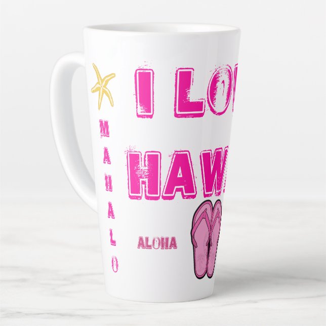 Taza De Café Latte Colección Hawaii Aloha (Ángulo izquierdo)